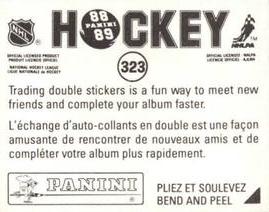 1988-89 Panini Hockey Stickers #323 Dave Poulin Back