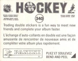 1988-89 Panini Hockey Stickers #340 Mario Lemieux Back
