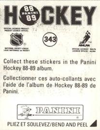 1988-89 Panini Hockey Stickers #343 Pittsburgh Penguins Back