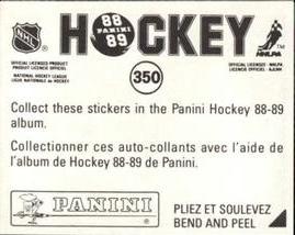 1988-89 Panini Hockey Stickers #350 Steven Finn Back