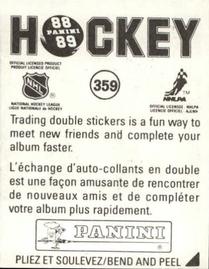 1988-89 Panini Hockey Stickers #359 Quebec Nordiques Back