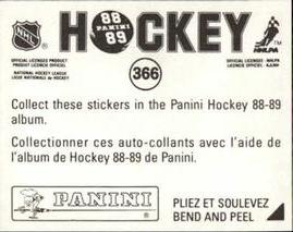 1988-89 Panini Hockey Stickers #366 Rod Langway Back
