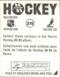 1988-89 Panini Hockey Stickers #376 Washington Capitals Back
