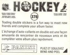 1988-89 Panini Hockey Stickers #378 Hockey Rink Back