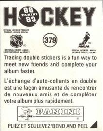1988-89 Panini Stickers #379 Cross-checking Back