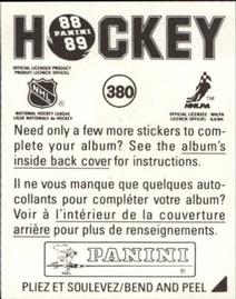 1988-89 Panini Hockey Stickers #380 Elbowing Back