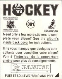 1988-89 Panini Stickers #381 High-sticking Back