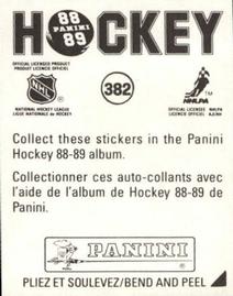 1988-89 Panini Hockey Stickers #382 Holding Back