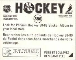 1988-89 Panini Hockey Stickers #386 Tripping Back
