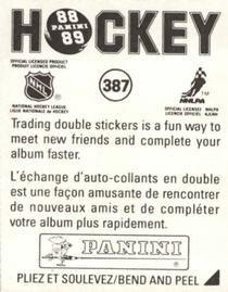 1988-89 Panini Hockey Stickers #387 Boarding Back