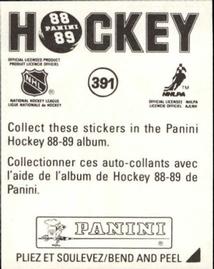 1988-89 Panini Hockey Stickers #391 Misconduct Back