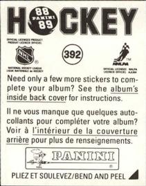 1988-89 Panini Hockey Stickers #392 Roughing Back