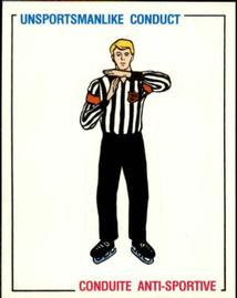 1988-89 Panini Hockey Stickers #394 Unsportsmanlike Conduct Front
