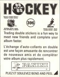 1988-89 Panini Hockey Stickers #396 Icing Back