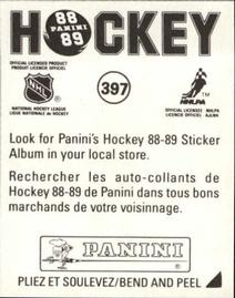 1988-89 Panini Hockey Stickers #397 Off-Side Back
