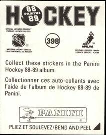 1988-89 Panini Stickers #398 Wash-Out Back