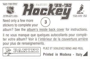 1989-90 Panini Hockey Stickers #3 Chicago / Detroit Action Back