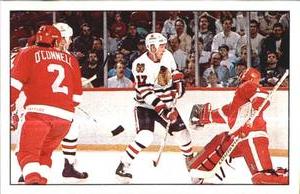 1989-90 Panini Hockey Stickers #3 Chicago / Detroit Action Front