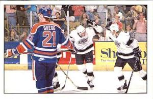 1989-90 Panini Hockey Stickers #5 Los Angeles / Edmonton Action Front