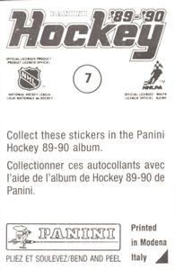 1989-90 Panini Hockey Stickers #7 Calgary / Chicago Action Back