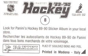 1989-90 Panini Hockey Stickers #8 Boston / Buffalo Action Back