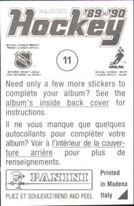 1989-90 Panini Hockey Stickers #11 Montreal / Philadelphia Action Back