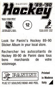 1989-90 Panini Stickers #12 Montreal / Philadelphia Action Back
