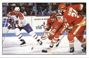 1989-90 Panini Hockey Stickers #15 Calgary / Montreal Action Front