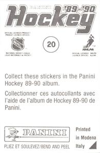 1989-90 Panini Hockey Stickers #20 Al MacInnis Back