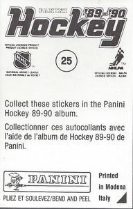 1989-90 Panini Hockey Stickers #25 Stanley Cup Back