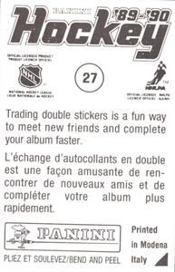 1989-90 Panini Hockey Stickers #27 Joe Mullen Back