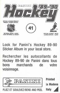 1989-90 Panini Hockey Stickers #41 Chicago Blackhawks Logo Back