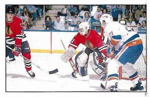 1989-90 Panini Stickers #46 Chicago / Islanders Action Front