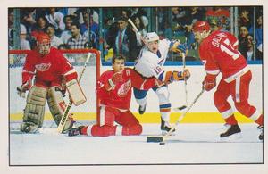 1989-90 Panini Hockey Stickers #61 Detroit / Islanders Action Front