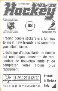 1989-90 Panini Hockey Stickers #68 Lee Norwood Back