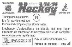 1989-90 Panini Stickers #76 Edmonton / Philadelphia Action Back