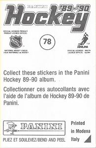 1989-90 Panini Hockey Stickers #78 Craig MacTavish Back