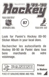 1989-90 Panini Hockey Stickers #87 Wayne Gretzky Back