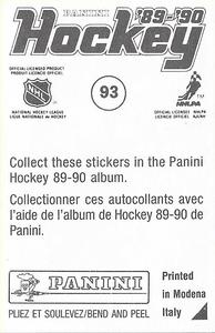 1989-90 Panini Hockey Stickers #93 Steve Duchesne Back