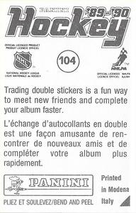 1989-90 Panini Hockey Stickers #104 Mike Gartner Back