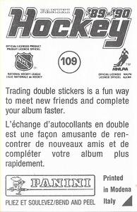 1989-90 Panini Hockey Stickers #109 Basil McRae Back