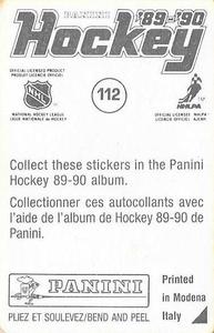 1989-90 Panini Hockey Stickers #112 Curt Giles Back