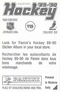 1989-90 Panini Hockey Stickers #119 Tony Hrkac Back
