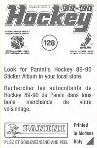 1989-90 Panini Hockey Stickers #128 Tom Tilley Back