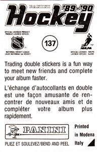 1989-90 Panini Stickers #137 Daniel Marois Back