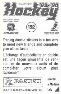 1989-90 Panini Hockey Stickers #152 Brian Bradley Back