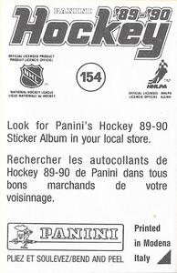 1989-90 Panini Hockey Stickers #154 Greg D. Adams Back