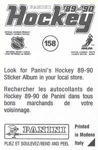 1989-90 Panini Hockey Stickers #158 Garth Butcher Back