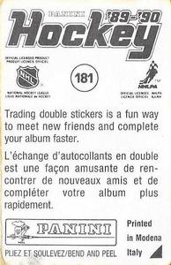 1989-90 Panini Hockey Stickers #181 Jari Kurri Back