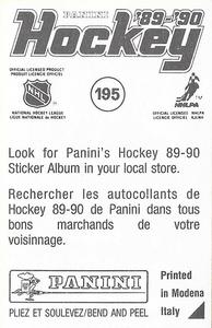 1989-90 Panini Stickers #195 Rejean Lemelin Back